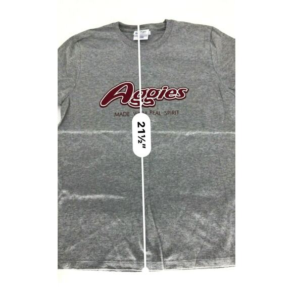 C Port & Company Gray Aggies Graphic T-Shirt Short Sleeve Crew Neck Size Small - Picture 3 of 4